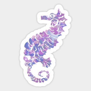 Seahorse Design in Purple and Pink Paint Splatter Sticker